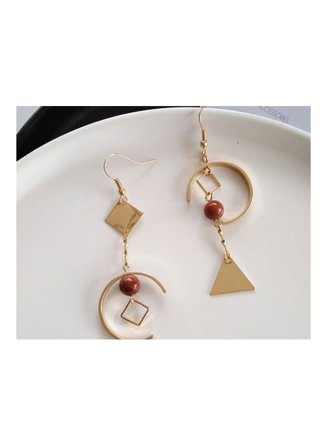 جونسون آند جونسون أقراط متدلية مصنوعة يدوياً بتصميم غير متماثل وبأشكال هندسية من جونسون آند جونسون - Image 2