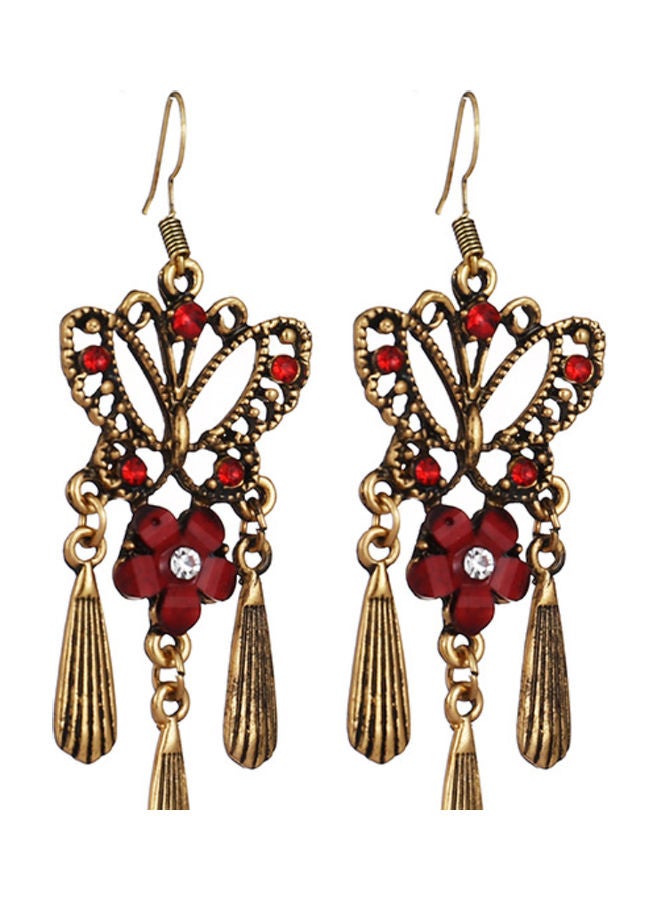 J&J 925 Silver Butterfly Hollow Dangle Earrings - Image 1