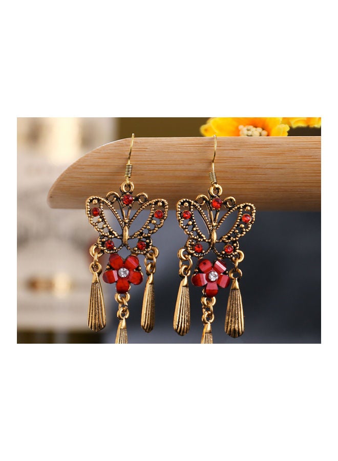 J&J 925 Silver Butterfly Hollow Dangle Earrings - Image 2