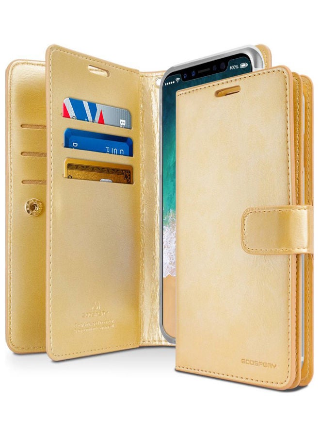 GOOSPERY - iPhone 12 Pro Max  Leather Protection Flip Cover Wallet Case Gold - Image 1
