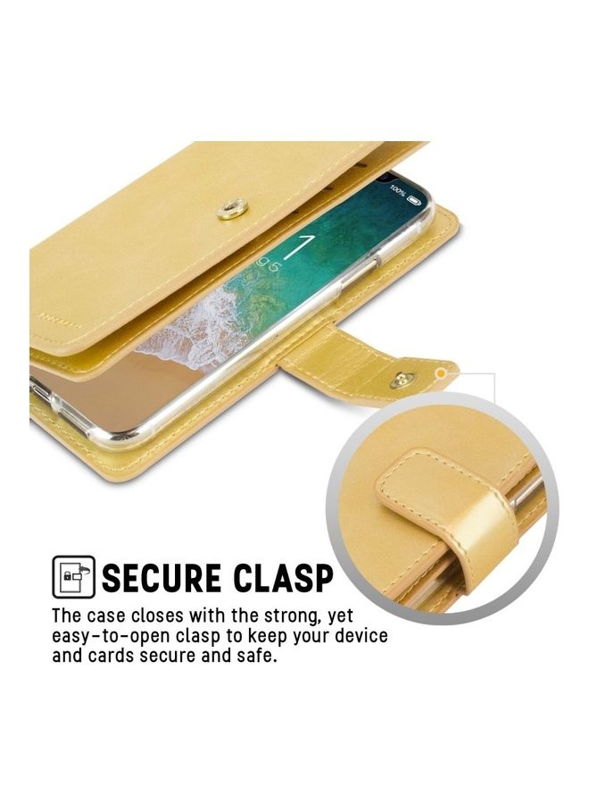 GOOSPERY - iPhone 12 Pro Max  Leather Protection Flip Cover Wallet Case Gold - Image 1