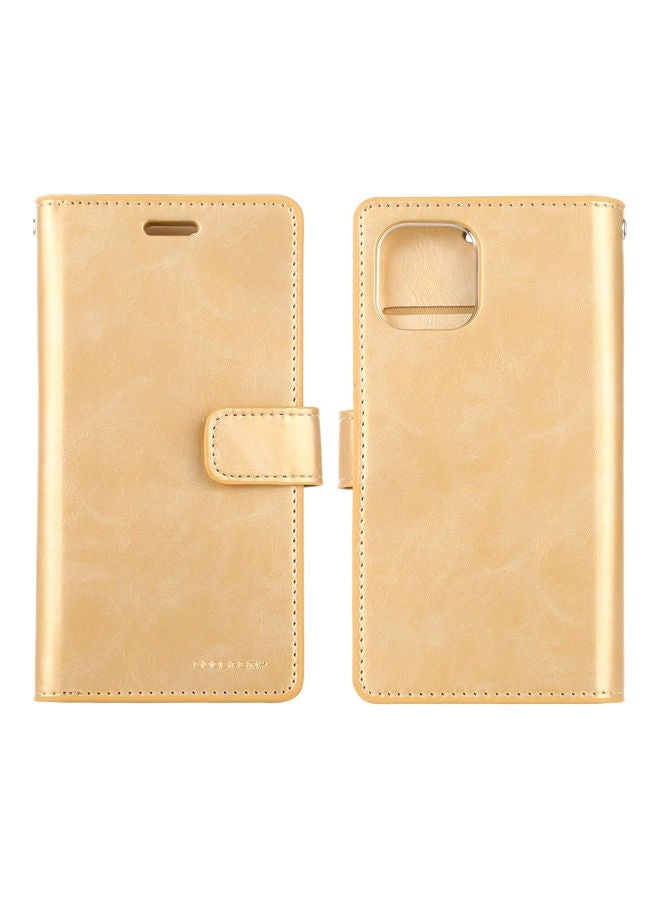 GOOSPERY - iPhone 12 Pro Max  Leather Protection Flip Cover Wallet Case Gold - Image 1