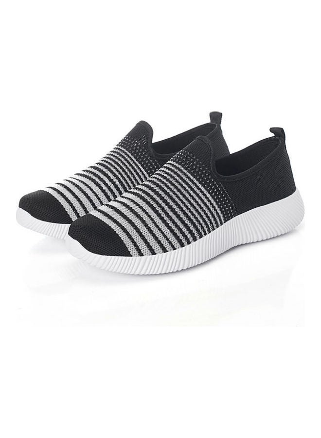 Beauenty Casual Stripe Detail Slip Ons Black/White - Image 2