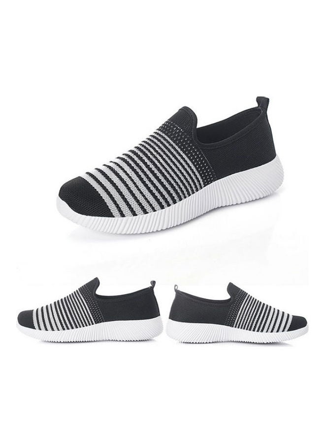 Beauenty Casual Stripe Detail Slip Ons Black/White - Image 3
