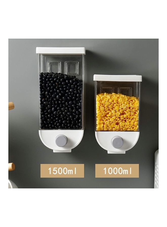 أوركيد موزع حبوب الإفطار يثبت دون مسامير سعة 1500 مل أبيض/ شفاف 9سم - Image 2