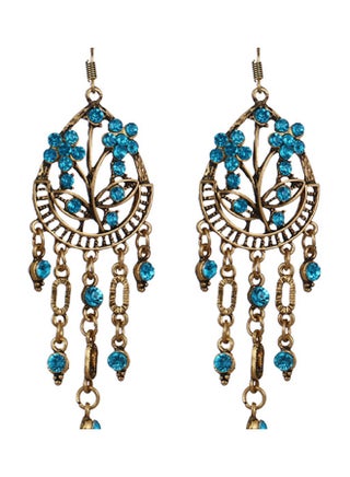 925 Silver Plum Blossom Hollow with Studded Rhinestones Long Dangle Earrings - v1609836656/N43323632A_1