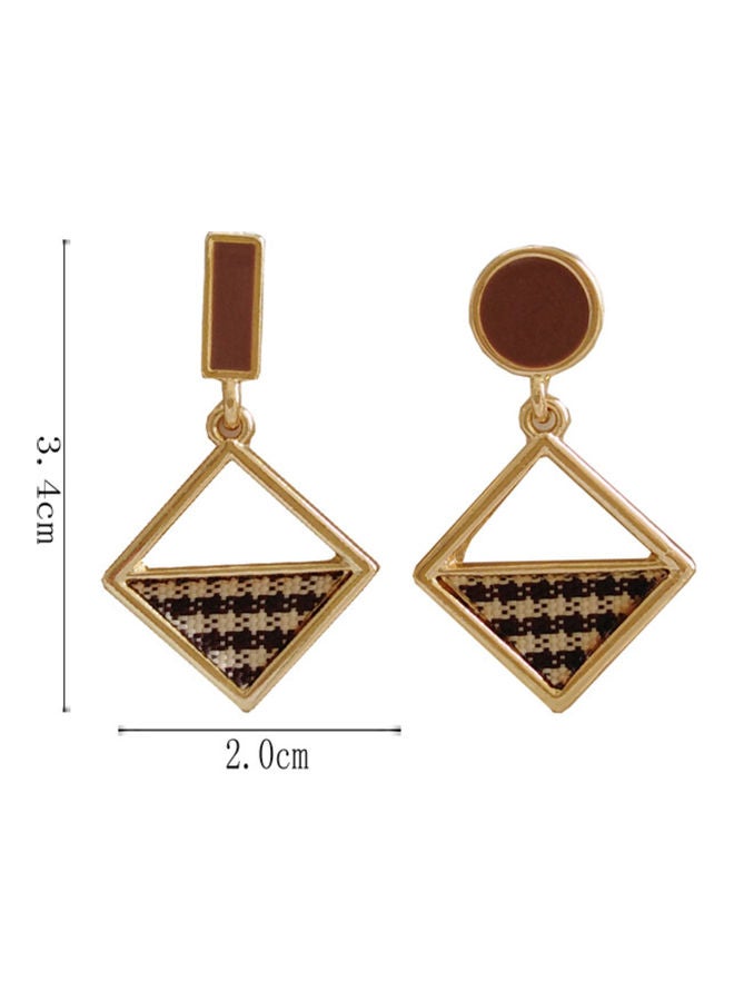 J&J Handmade S925 Silver Diamond-Shaped Korean Harajuku Niche Net Dangle Earrings - Image 2