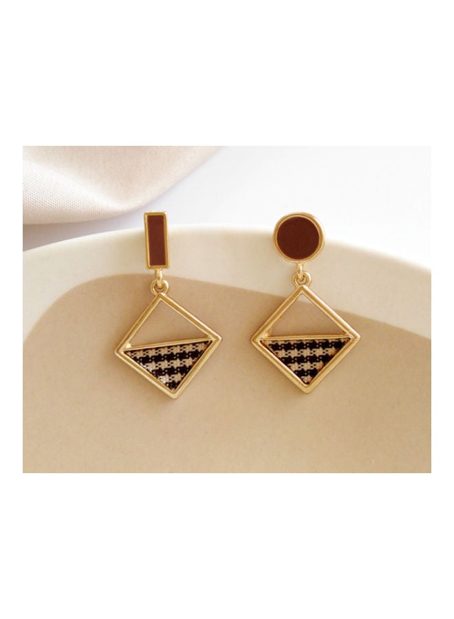 J&J Handmade S925 Silver Diamond-Shaped Korean Harajuku Niche Net Dangle Earrings - Image 4