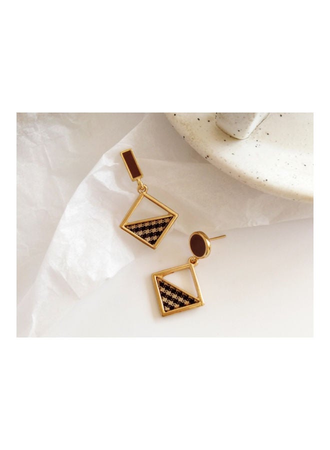 J&J Handmade S925 Silver Diamond-Shaped Korean Harajuku Niche Net Dangle Earrings - Image 5