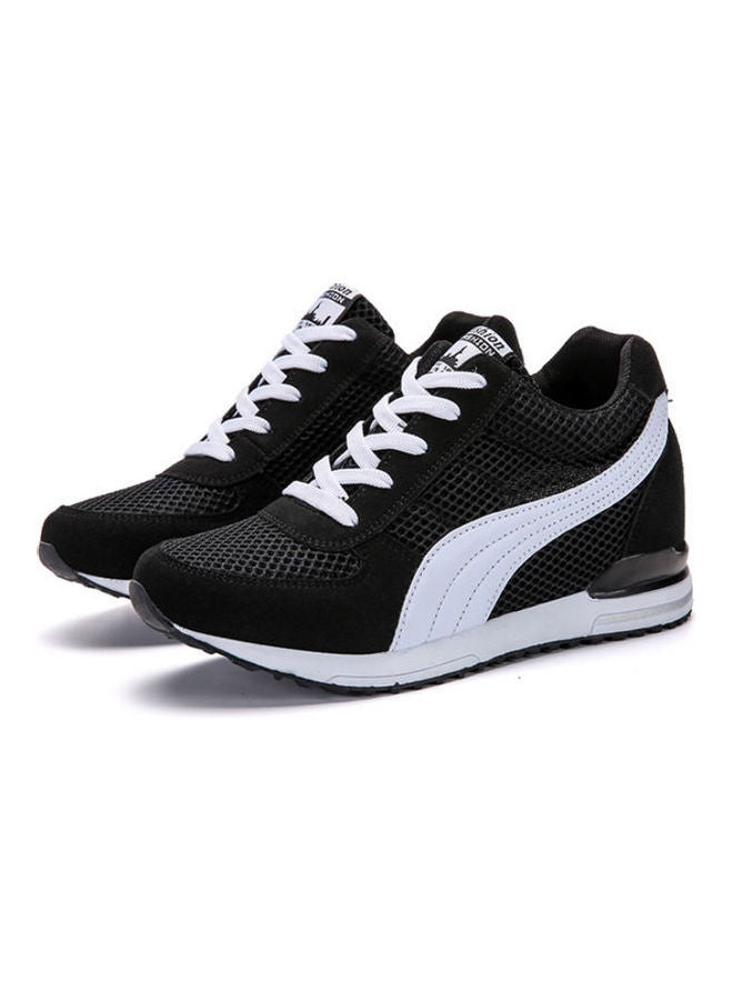Beauenty Women's Lace-Up High Top Sneakers Black/White  - Image 1