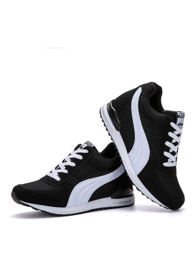 Beauenty Women's Lace-Up High Top Sneakers Black/White  - Image 2