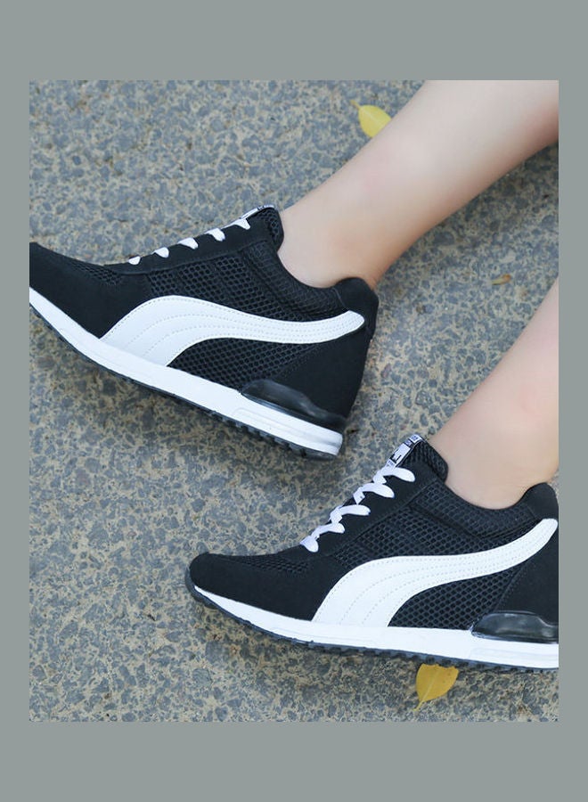 Beauenty Women's Lace-Up High Top Sneakers Black/White  - Image 3