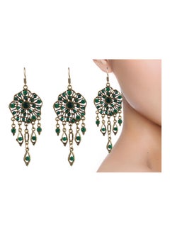 925 Silver Flower-Shaped Studded Rhinestone Dangle Earrings - v1609838434/N43323638A_4