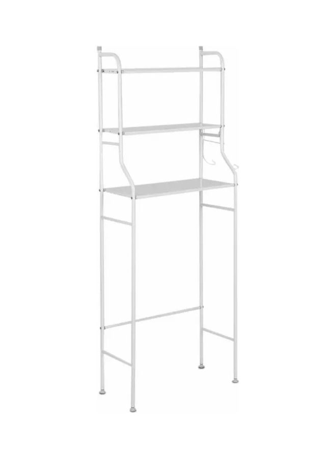 رف تخزين المرحاض معدني ثلاث طبقات أبيض 50*25*160سم - Image 1