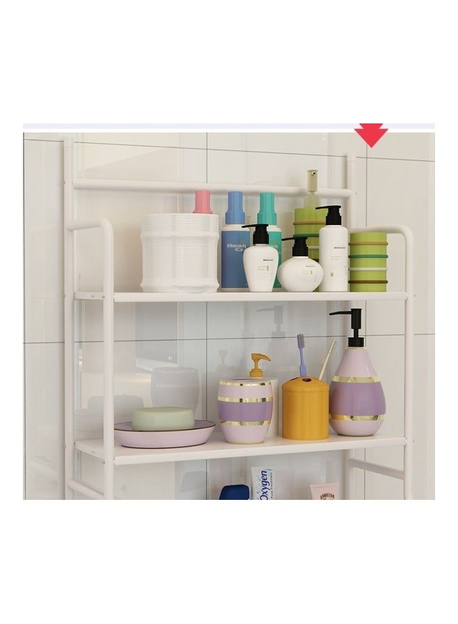 رف تخزين المرحاض معدني ثلاث طبقات أبيض 50*25*160سم - Image 2