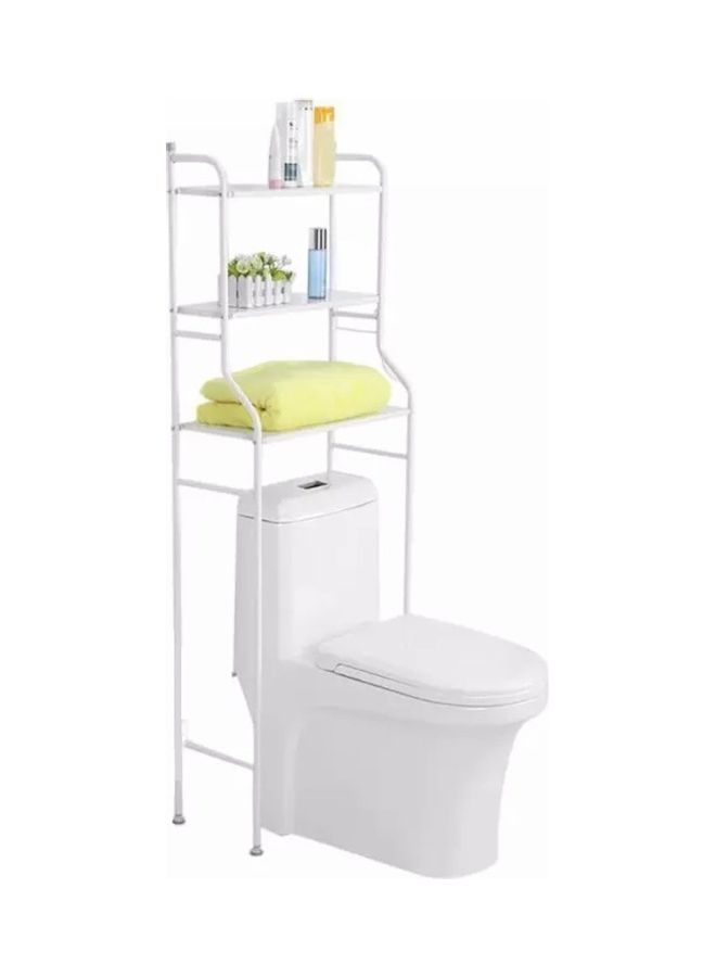 رف تخزين المرحاض معدني ثلاث طبقات أبيض 50*25*160سم - Image 5