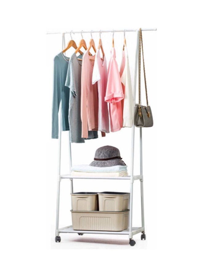 Metal Clothes Organizer Rack White 55*42*160cm