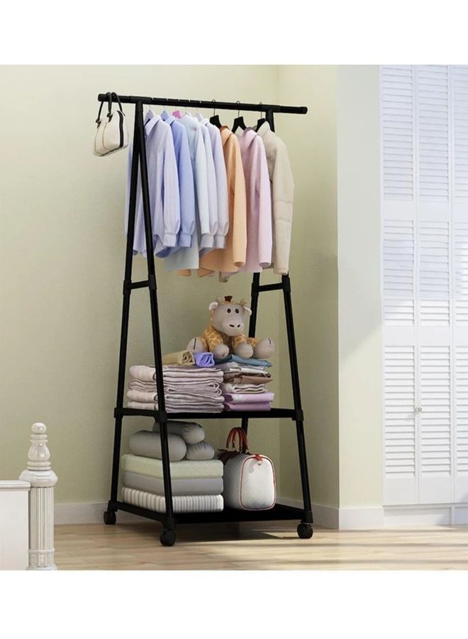 Metal Clothes Stand Hanger And Organizer Black 55*42*160cm
