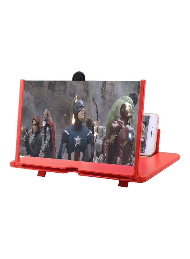 شاشة بروجيكتور مكبرة للهاتف المحمول عالية الوضوح وثلاثية الأبعاد قابلى للطي لعرض الأفلام والفيديوهات والألعاب أحمر - Image 3