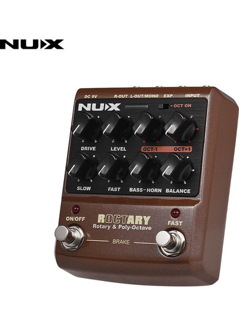 Roctary Force 2-In-1 Rotary Speaker Simulator And Polyphonic Octave Guitar Effect Pedal True Bypass
