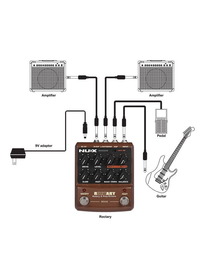 NUX - Roctary Force 2-In-1 Rotary Speaker Simulator And Polyphonic Octave Guitar Effect Pedal True Bypass - Image 1