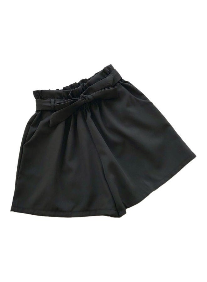 High Waist Solid Shorts Black - Image 1