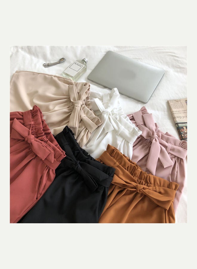 High Waist Solid Shorts Black - Image 4