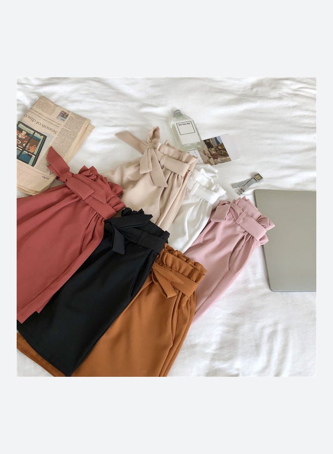 High Waist Solid Shorts Black - Image 5