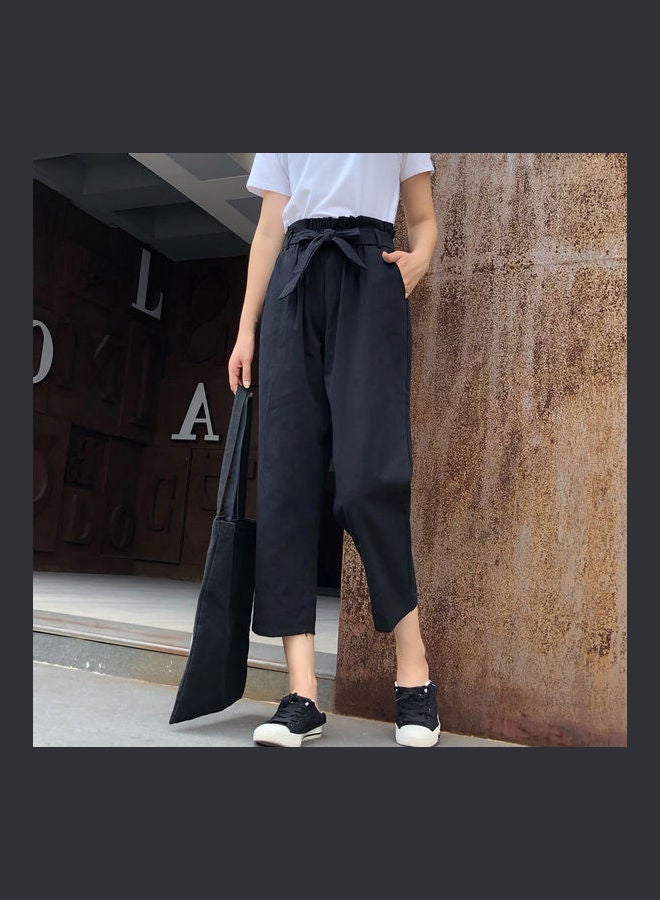 Solid Casual Ninth-Pants Black - Image 3