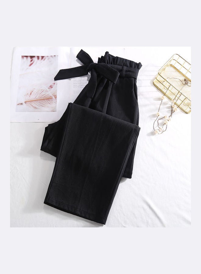 Solid Casual Ninth-Pants Black - Image 4
