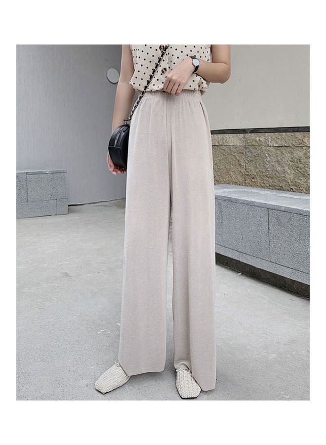 High Waist Solid Trousers Apricot  - Image 5