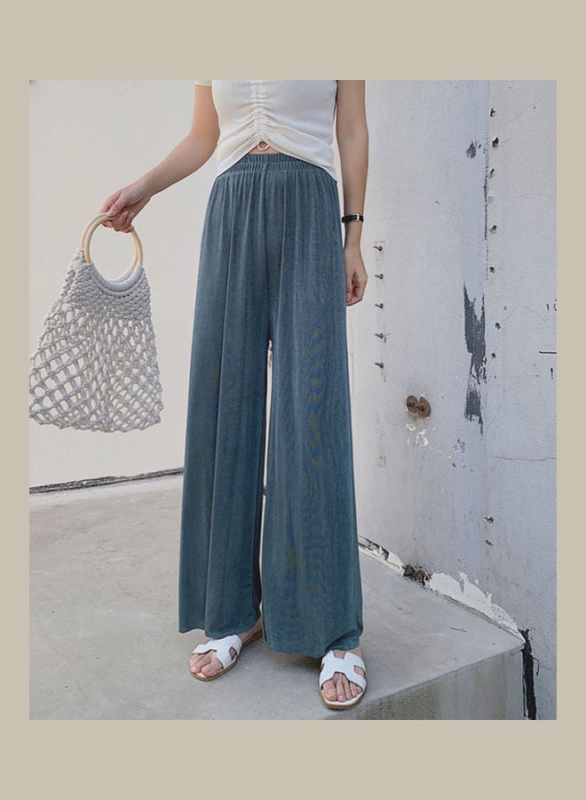 Solid High Waist Wide Leg Pants Black  - Image 4