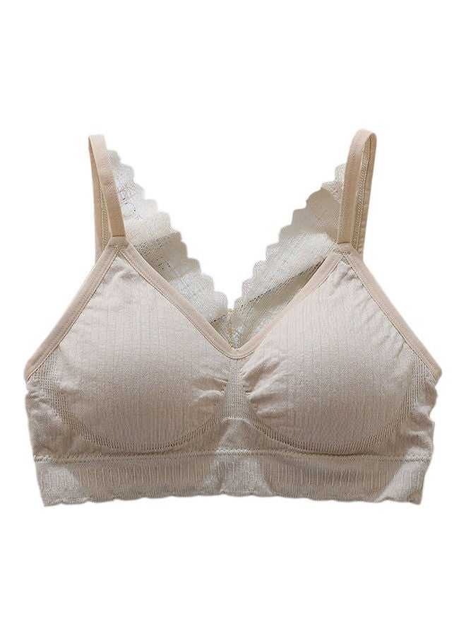 Solid Lace Bra Beige