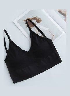 Solid Push Up Sports Bra Black