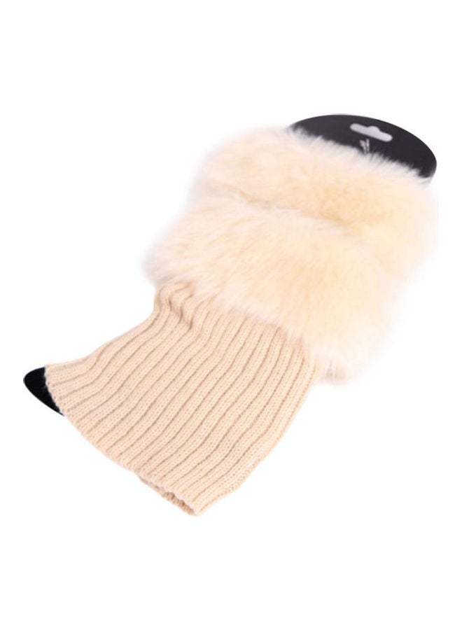 Crochet Knitted Stockings Beige - Image 1