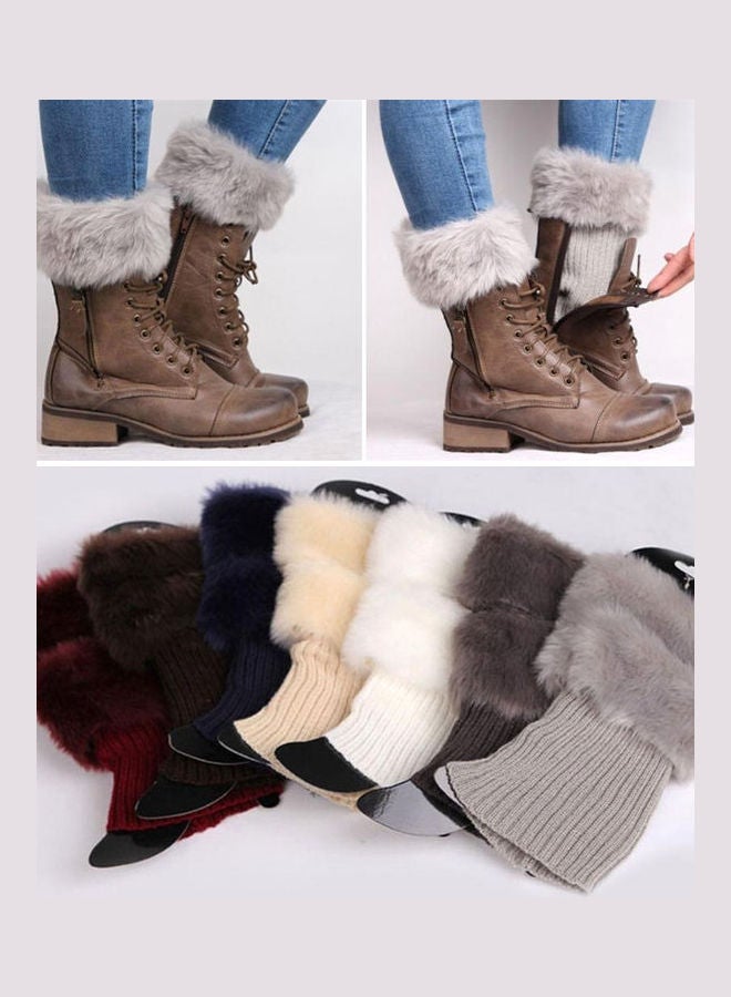 Crochet Knitted Stockings Beige - Image 2