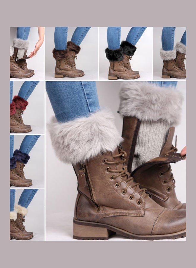 Crochet Knitted Stockings Beige - Image 4