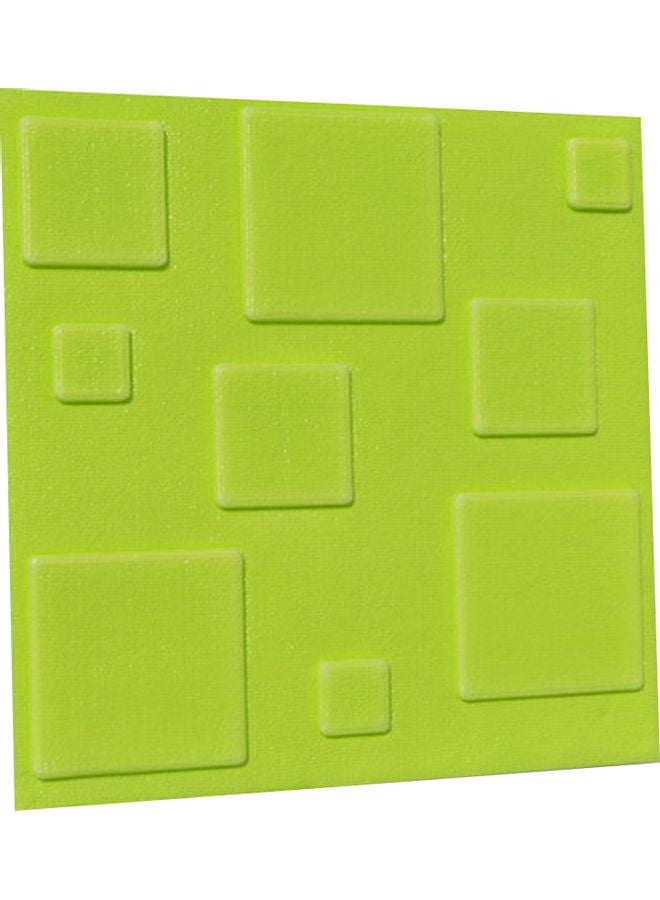 6 Piece Waterproof Brick-Grain PE Foam 3D Wallpaper Green 30 x 30 x 30cm 