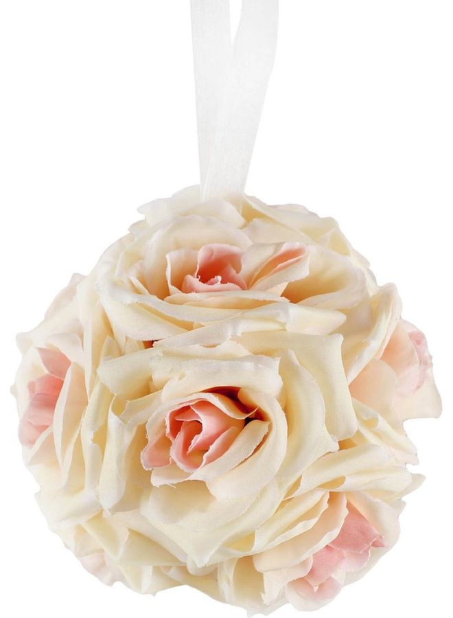 Wedding Party Rose Flower Ball Champagne 15 x 15 x 15cm  - Image 1