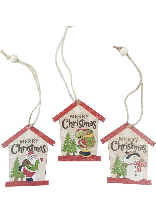 3-Piece Santa Claus/Snowman/Bear Pattern Hanging Pendant for Christmas Multicolour 9 x 9 x 9cm  - Image 1