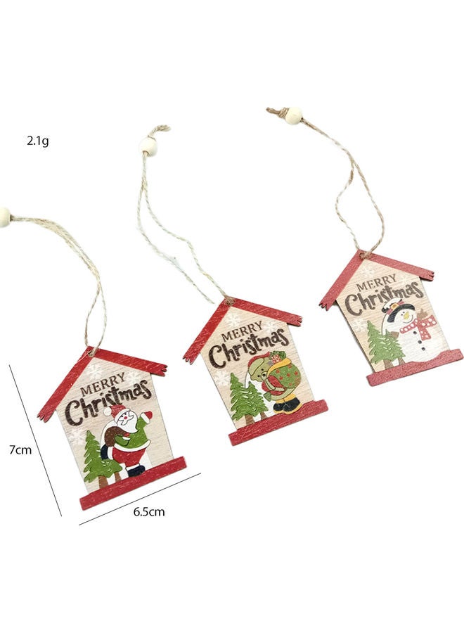 3-Piece Santa Claus/Snowman/Bear Pattern Hanging Pendant for Christmas Multicolour 9 x 9 x 9cm  - Image 2
