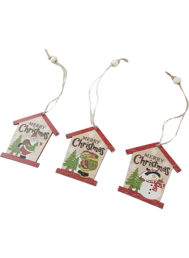 3-Piece Santa Claus/Snowman/Bear Pattern Hanging Pendant for Christmas Multicolour 9 x 9 x 9cm  - Image 3