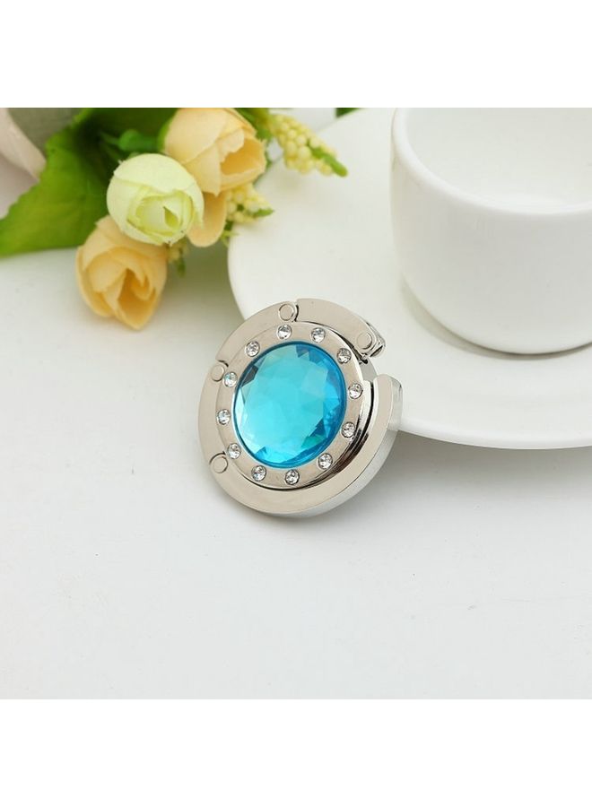 Crystal Table Folding Bag Purse/Handbag Hanger Blue/Silver 4.5 x 4.5 x 4.5cm 
