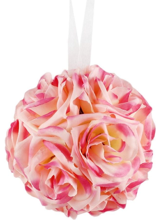 Wedding Party Rose Flower Ball Pink 13 x 13 x 13cm - Image 1