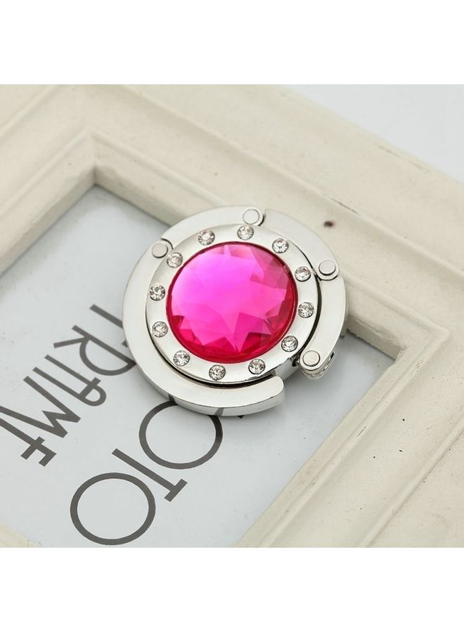 Crystal Table Folding Bag Purse/Handbag Hanger Rose Red/Silver 4.5 x 4.5 x 4.5cm 
