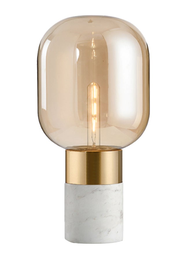 Switch Blown Glass Wireless Charger LED Table Lamp Marble Base White/Rose Gold 20 x 42cm - Image 2