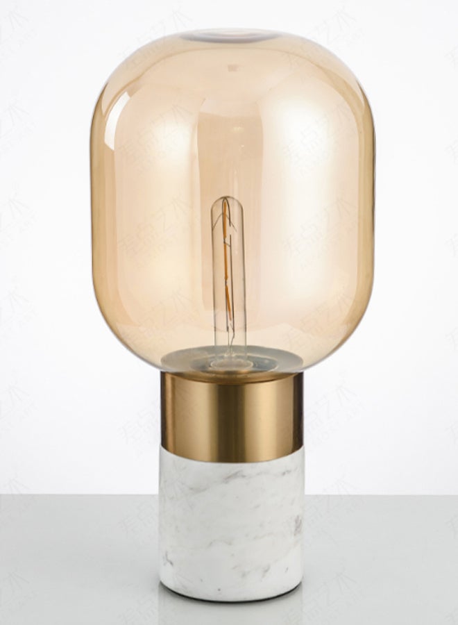 Switch Blown Glass Wireless Charger LED Table Lamp Marble Base White/Rose Gold 20 x 42cm - Image 3