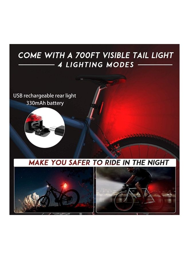 Generic - Bicycle Computer Front and Tail Bike LED Light Combo Set, Horn and Speedometer, USB Rechargeable with Long Battery Life IPX5 Waterproof, 4 Lighting Modes, Fits All Mountain & Road Bikes - Image 1