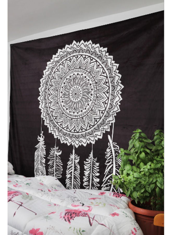 HENDI Dream Cathcer Decoration Canvas Wall Art Painting Black/White 220x200cm - Image 3