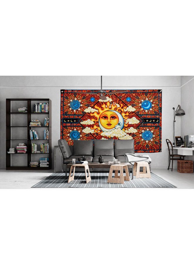 HENDI Hippie Sun And Moon Decoration Canvas Wall Art Painting Multicolor 220x130cm - Image 1